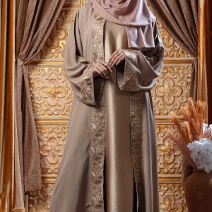 Copper Gold Color Koti Borka with Embroidery & Stone Work